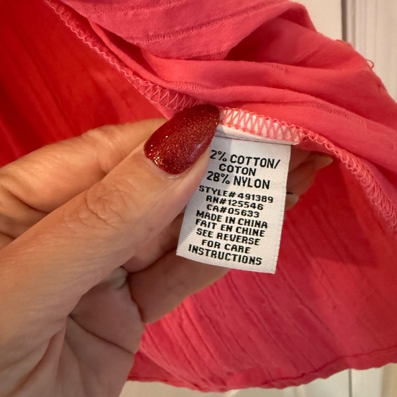 LIV by Habitat Women's Hot Pink Asymmetrical Blouse - Picture 5 of 6